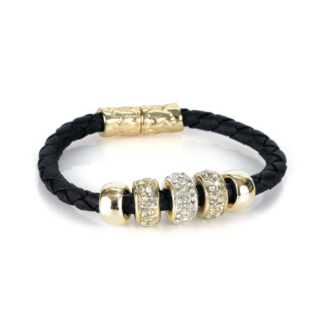 Women's gold leather bracelet